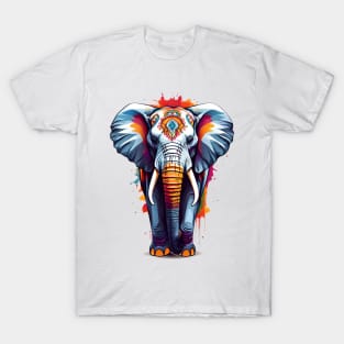 Colourful Elephant Art T-Shirt